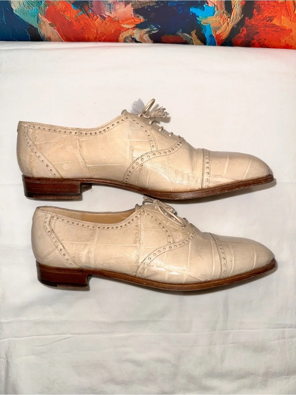 No.66 Mauri Genuine Alligator Leather Cap Toe Oxford Dress Shoes
